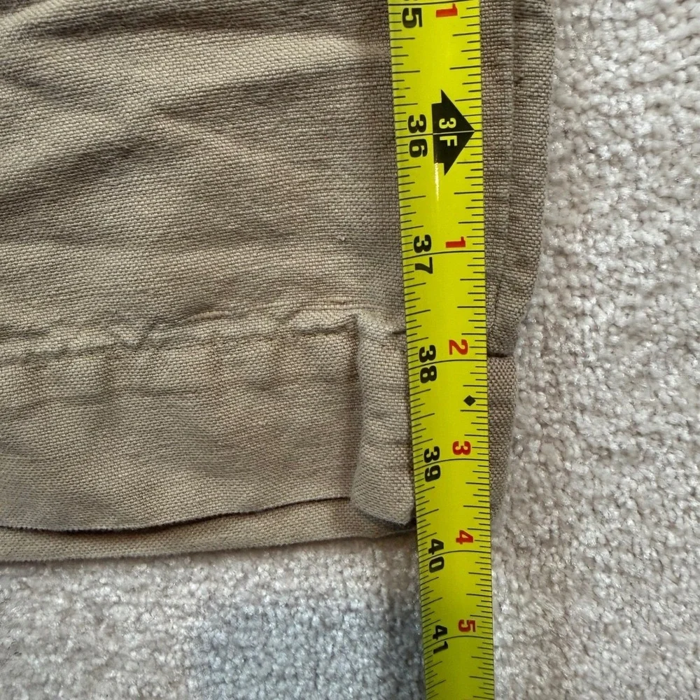 Banana Republic Emerson Pants Mens 30/32 Khaki Tan Linen Cotton Straight Chinos